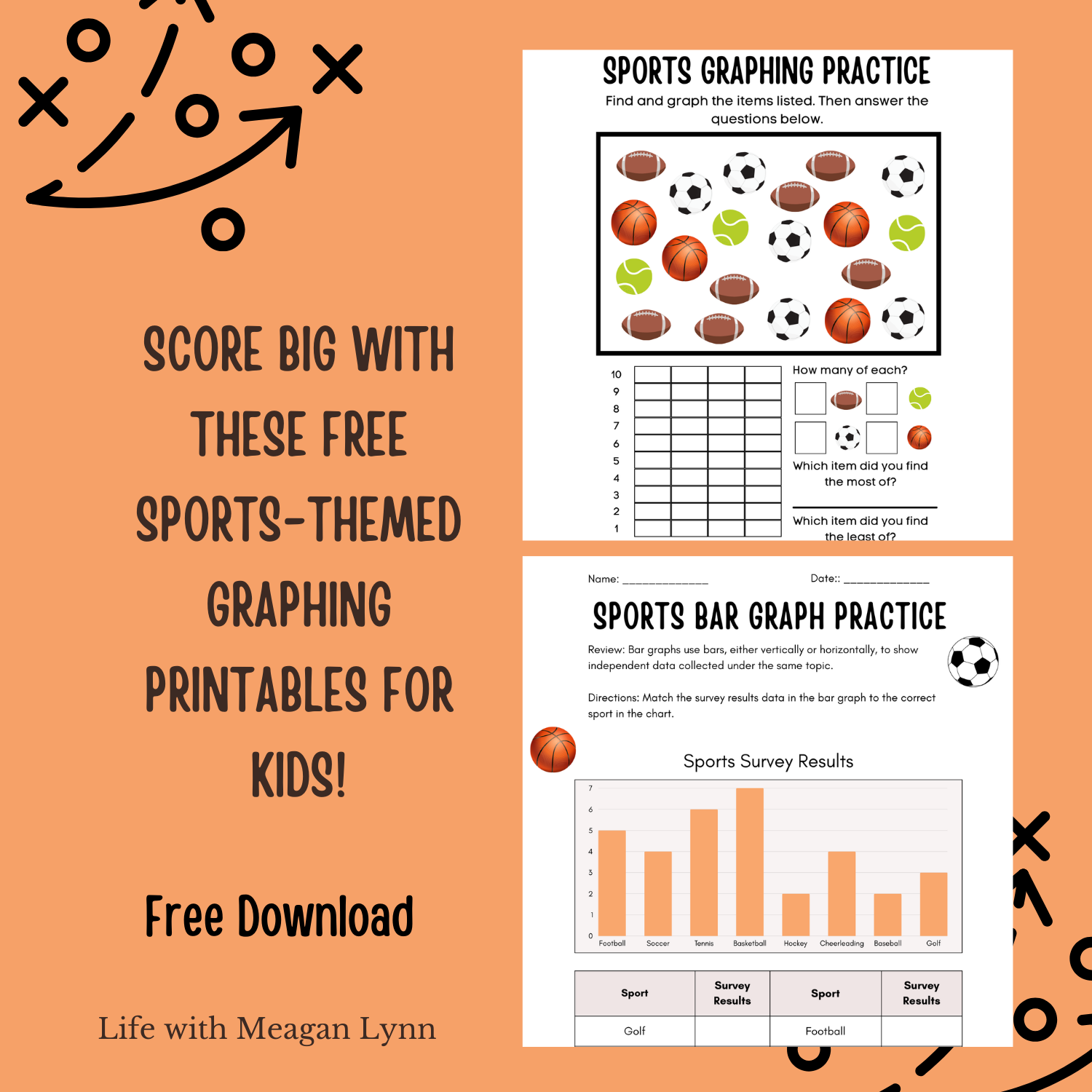 Score Big with These Free Sports-Themed Graphing Printables for Kids!